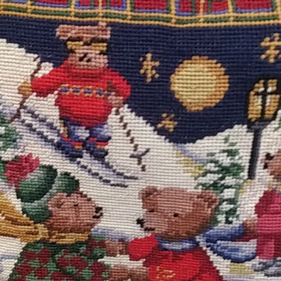 Vintage needlepoint pillow, EUC - Picture 2 of 5